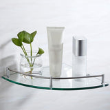 Glass Shelves Wall Mounted Bathroom Toughened Clear Corner Shelf