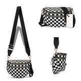 Oxford Cloth Large Capacity Crossbody Bag – Lightweight Shoulder Messenger Bag for Women Black & White