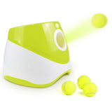 Automatic Fetch Ball Launcher Dog Toy with 3 Balls 3 Range Modes Green