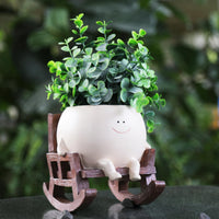 Smily Face Planter Pot Cute Resin Flower Succulent Plant Pot