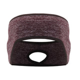 2Pcs Fleece Ear Warmer Headband with Ponytail Hole Running Headband Thermal Ear Muffs Style 1