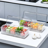 5 Compartment Chilled Food Box Salad Tray with Lid for Picnics