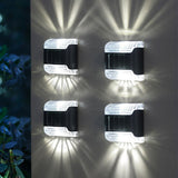 8 Pcs LED Solar Wall Lights Solar Porch Light for Garden Fence Pathway White Light