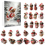Christmas Countdown Advent Calendar – Dog Holiday Collectible Hanging Ornament Style 2