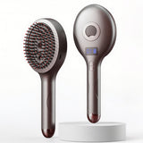 Rechargeable Electric Scalp Massager Comb with Red Light Therapy and LCD Display Gray