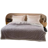 Double Sided Throw Blanket Thickened Imitation Cashmere Jacquard Blanket Quilt Gray