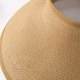 Adjustable Foldable Sun Visor Hat Wide Brim Open Top for Outdoor Khaki