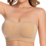Bras for Women Non-Slip Seamless Padded with Removable Shoulder Straps Nude