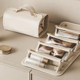 Travel Foldable Makeup Organizer Bag Portable Toiletry Bag Cosmetic Bag with Divider Pouch