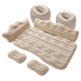 Inflatable Travel Car Air Mattress Back Seat Bed and Rest W/Pillows Pump and Bag Beige