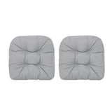 2Pcs Dining Chair Cushions Office Chair Seat Pad Backrest Pad Light Grey