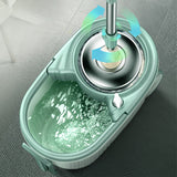 Mop and Bucket Set with Wringer with 6 Replacement Microfiber Heads for Floor Cleaning