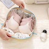 3-in-1 Clam Shaped Travel Bag for Bra Panty and Sock Storage Yellow