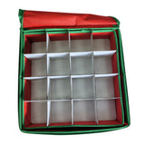 4-Tier 64-Compartment Christmas Ornament Storage Box with Lid