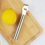 Stainless Steel Citrus Zester Grater Peeler with Channel Knife for Kitchen Silver