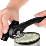 Smooth Edge Can Opener Manual Stainless Steel Secure Cut Lid Side Black