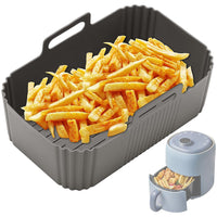 Reusable Silicone Air Fryer Liner – Non-Stick Dual Basket & Easy Clean Grey