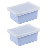 2 PCS Silicone Freezer Trays with Lid for Soup Storage Sky Blue