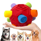 Dog Snuffle Ball Slow Feeder Puzzle Toy for Treats and Snacks Red