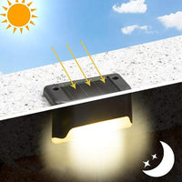 4Pcs Set Solar LED Deck Lights Outdoor Step Fence Lamp for Stairs Path Garden Patio Pathway