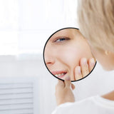 40X Magnifying Mirror Round Compact Mirror with Suction Cup with Tweezers for Makeup