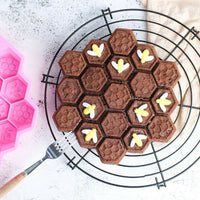 3Pcs Set 19-Grid Bee Honeycomb Silicone Ice Cube Mold Cake Mould Soap Candle Mold