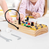 Busy Board Montessori Toy for 6-Year-Olds Wooden Sensory Travel Toy Style 2