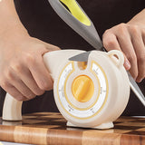 6-in-1 Kitchen Knife Sharpener Multi-Use Rotary Knob for Home Cooking White