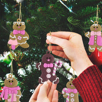 12PCS Gingerbread Man Christmas Decorations – Hanging Pendants for Christmas Tree