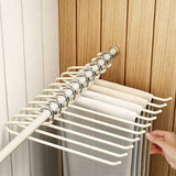 10PCS Open Ended Pants Hangers Non Slip Heavy Duty Metal Hangers for Closet Cream White