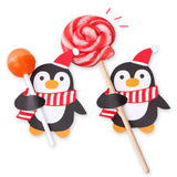 100PCS Christmas Party Lollipop Holders – Santa Claus Candy Paper Card Decorations