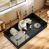 Small Animal Foldable  Playpen with Mat for Guinea Pigs Puppy Play Pen Indoor Outdoor Portable Metal Wire Yard Fence