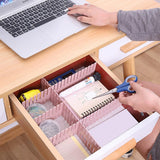 24Pcs Adjustable Clapboard Drawer Cabinet Divider Partition DIY Storage Organiser Pink