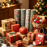 10 Sheets 10 Designs Christmas Wrapping Paper for Gifts and Crafts