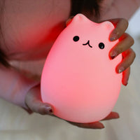 Cat Shape Lamp Silicone Colorful Night Light Cute Kitty Lamp For Bedroom