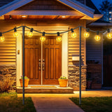 Outdoor String Light Pole Metal Support Stake for Garden Patio