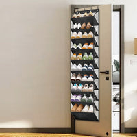 10-Tier Over the Door Shoe Organizer Clear Hanging Shoe Rack