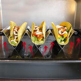 4Pcs Set Stainless Steel Taco Holders Taco Stand for Tortillas Burritos Crepes
