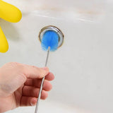 2 Pcs Flexible Drain Brush Set Double Ended Long Hose Pipe Cleaner for Refrigerator Defrost Blue