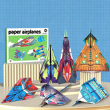 2 Set 3D Origami Paper Airplane Kit 12 Designs 36 Sheets