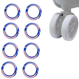 8Pcs Silicone Suitcases Wheel Protection Cover Luggage Accessories Pink and Blue