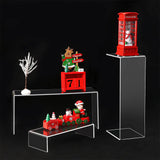 5 Pieces Set Clear Acrylic Display Risers Stand Shelf Showcase for Jewelry Candy Dessert Cake
