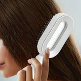 Self Cleaning Hair Brush with Holder Easy Clean Massage Hair Comb for for Thick Curly Long Hair