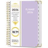 2026 A5 Planner Daily Weekly Monthly Organizer Notebook January–December Calendar Purple