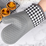 4Pcs Plaid Oven Mitts and Pot Holders for Cooking Baking Grilling
