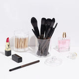 4 PCS Qtip Holder Set Bathroom Jars with Lids Set for Cotton Swabs Balls Pads Clear