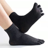 5 Pairs of Mens Breathable Five Toe Socks Black