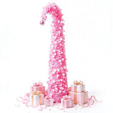 1.5m Collapsible Crooked Christmas Tree PET Tinsel Decoration Pink