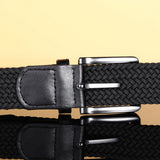 Mens Belt  Braided Stretch Golf Belt for Golf Pants Casual Shorts Jeans Black