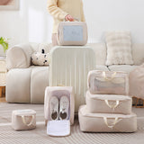 7Pcs Compression Packing Cubes Set – Travel Luggage Organizer Bags for Suitcases Khaki